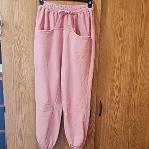 POL PINK Track Joggers Pants- cuffed- pull on- MEDIUM